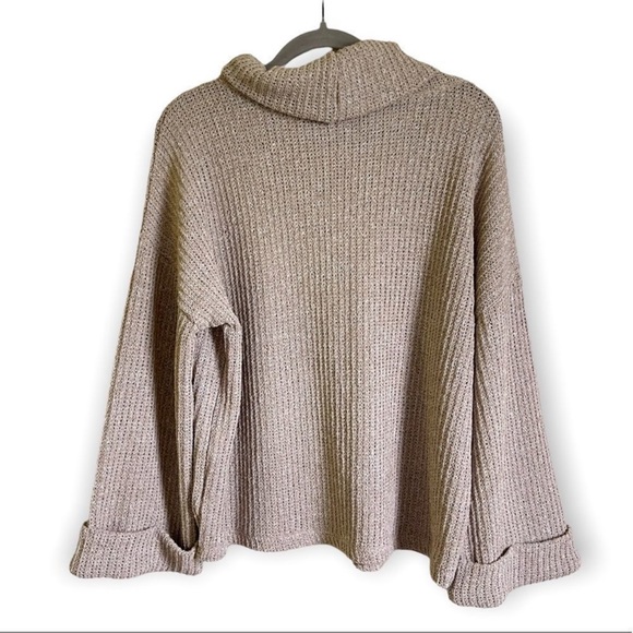 Gibsonlook Oatmeal Flare Sleeve Cowl Neck Sweater Large - Picture 3 of 5